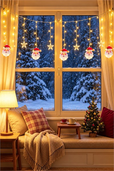 Yılbaşı Dekoratif Led Işık Pilli Noel Baba