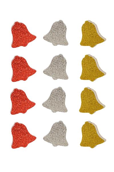 Yılbaşı Simli Strafor Çan Süs 12li