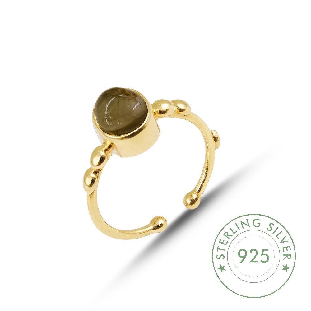 Kadın Gümüş 925 Ayar Oval Has Taşlı Yüzük