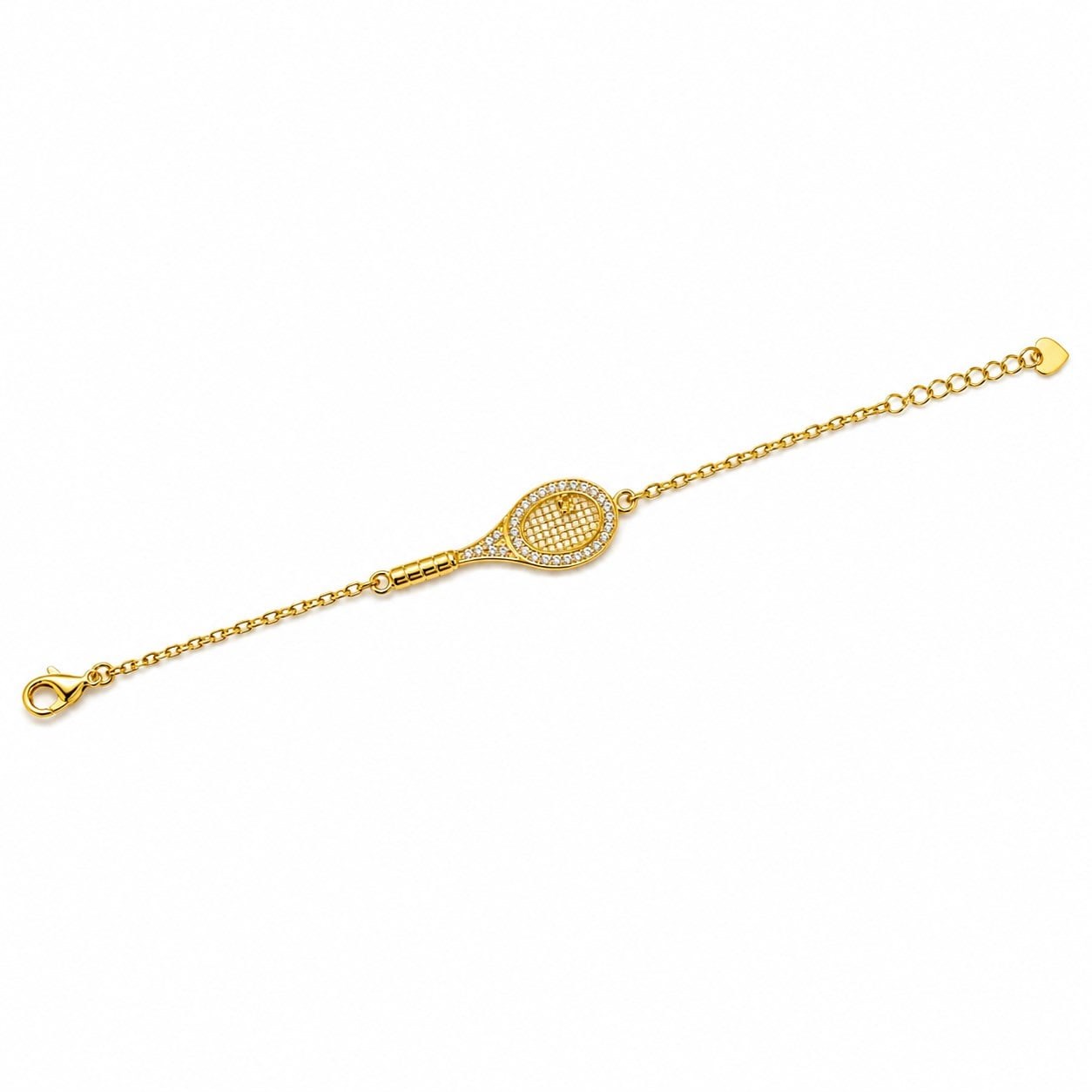 14 K Gold Kaplama 925 Ayar Gümüş Raket Tasarımlı Bileklik