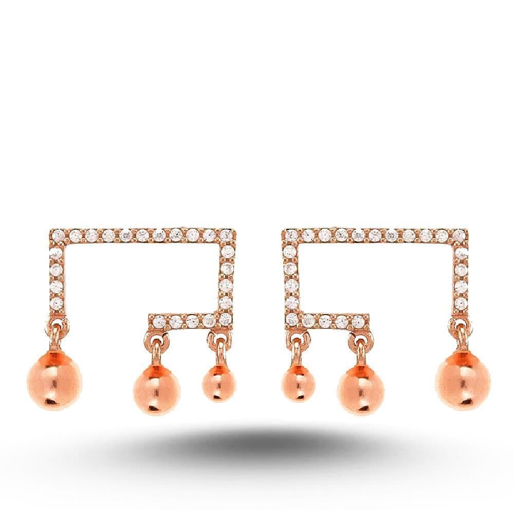 DİKDÖRTGEM SALLANTILI TOP VİDALI KÜPE