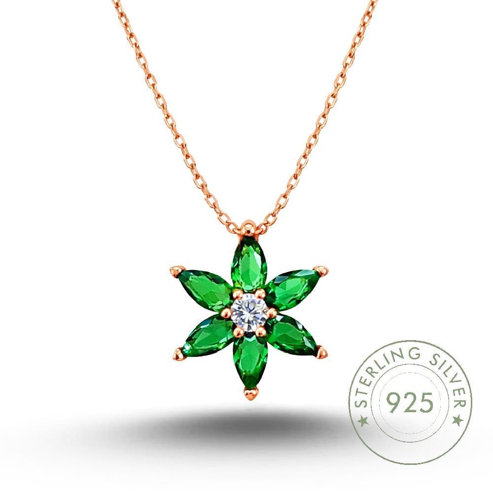Kadın 925 Ayar Gümüş Lotus Tasarımlı 40+5 cm Zincirli Kolye