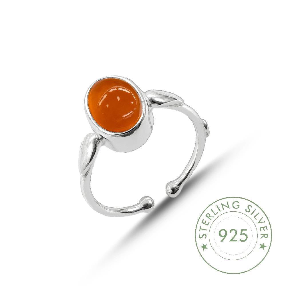 Kadın Gümüş 925 Ayar Oval Has Taşlı Yüzük