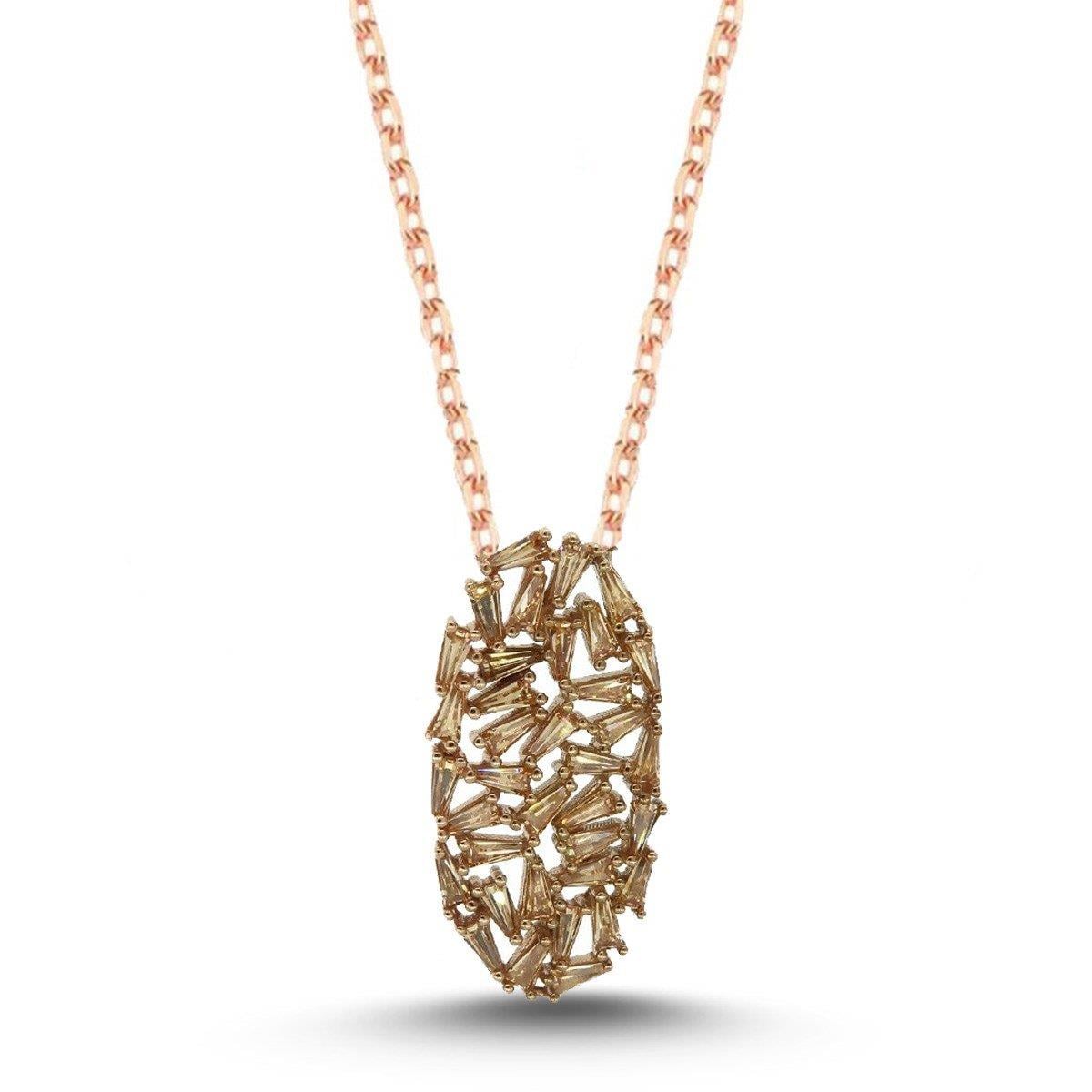 OVAL BAGET TAŞLI KOLYE