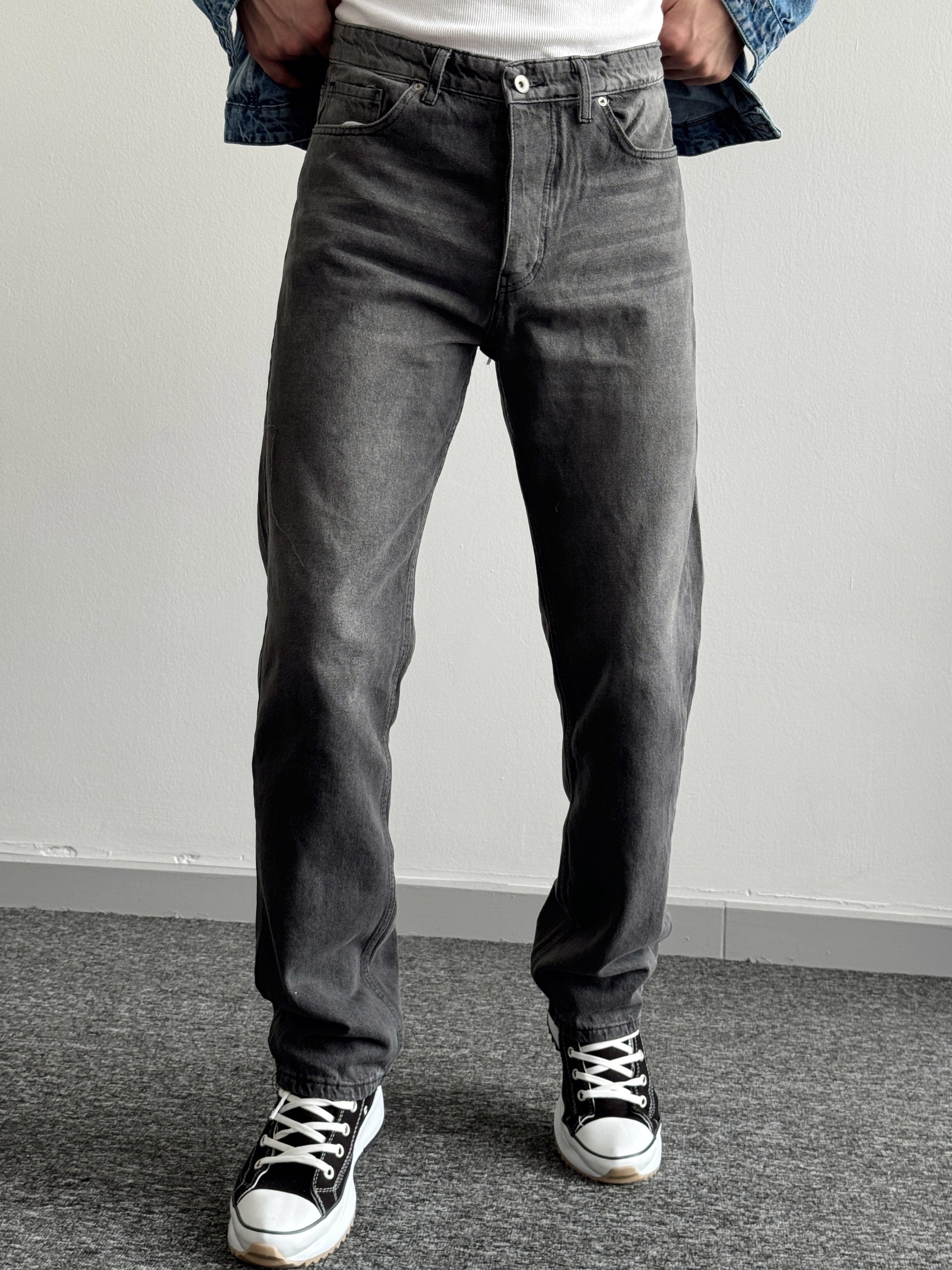Erkek Baggy Rahat Kalıp Kot Pantolon Jean-Küf(E1005) TD:204-1
