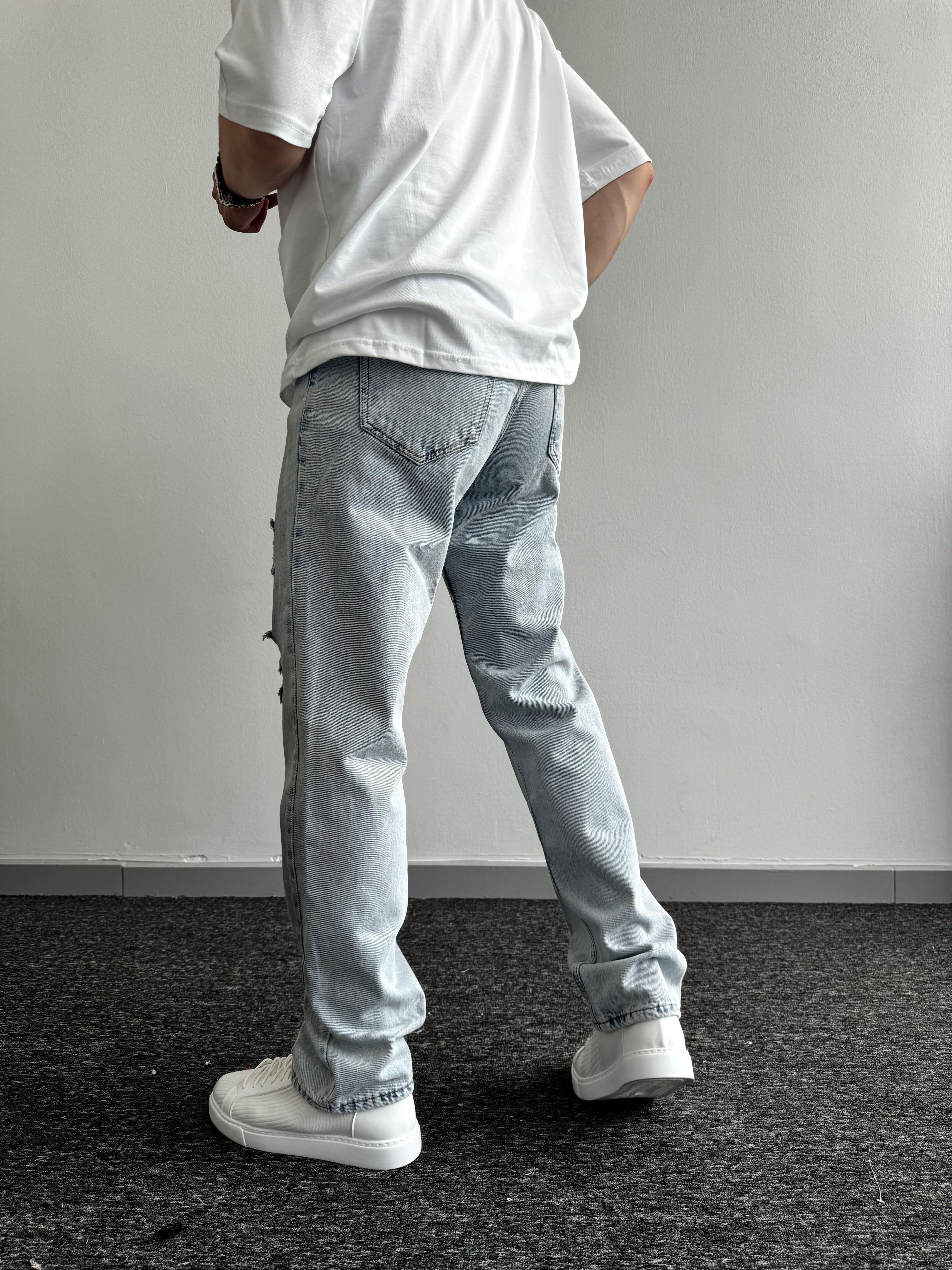 Erkek Baggy Rahat Kalıp Kot Pantolon Jean-Yırtık(E1005) TD:480