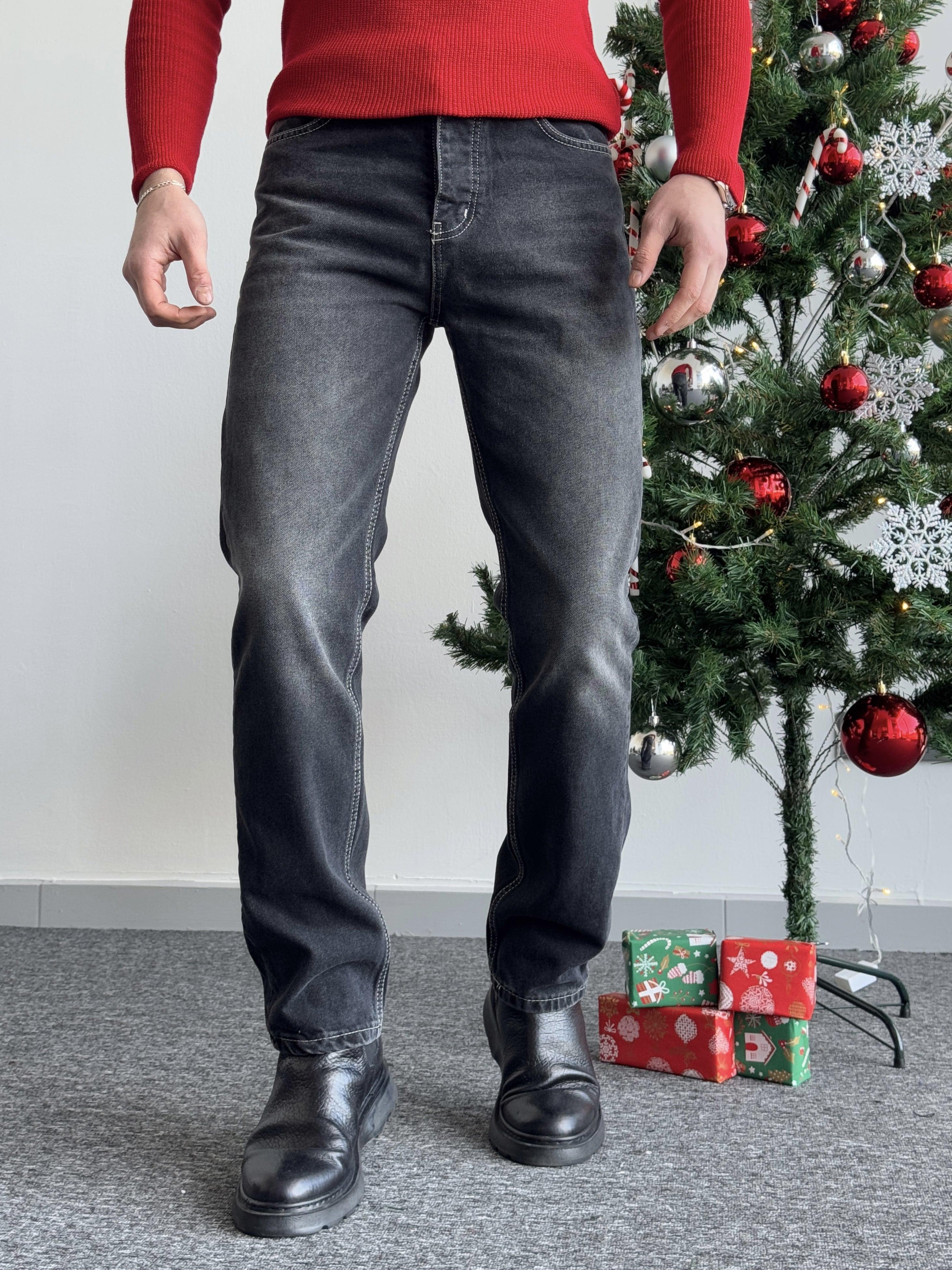 Erkek Baggy Rahat Kalıp Kot Pantolon Jeans-Antrasit(E1005) TD:608