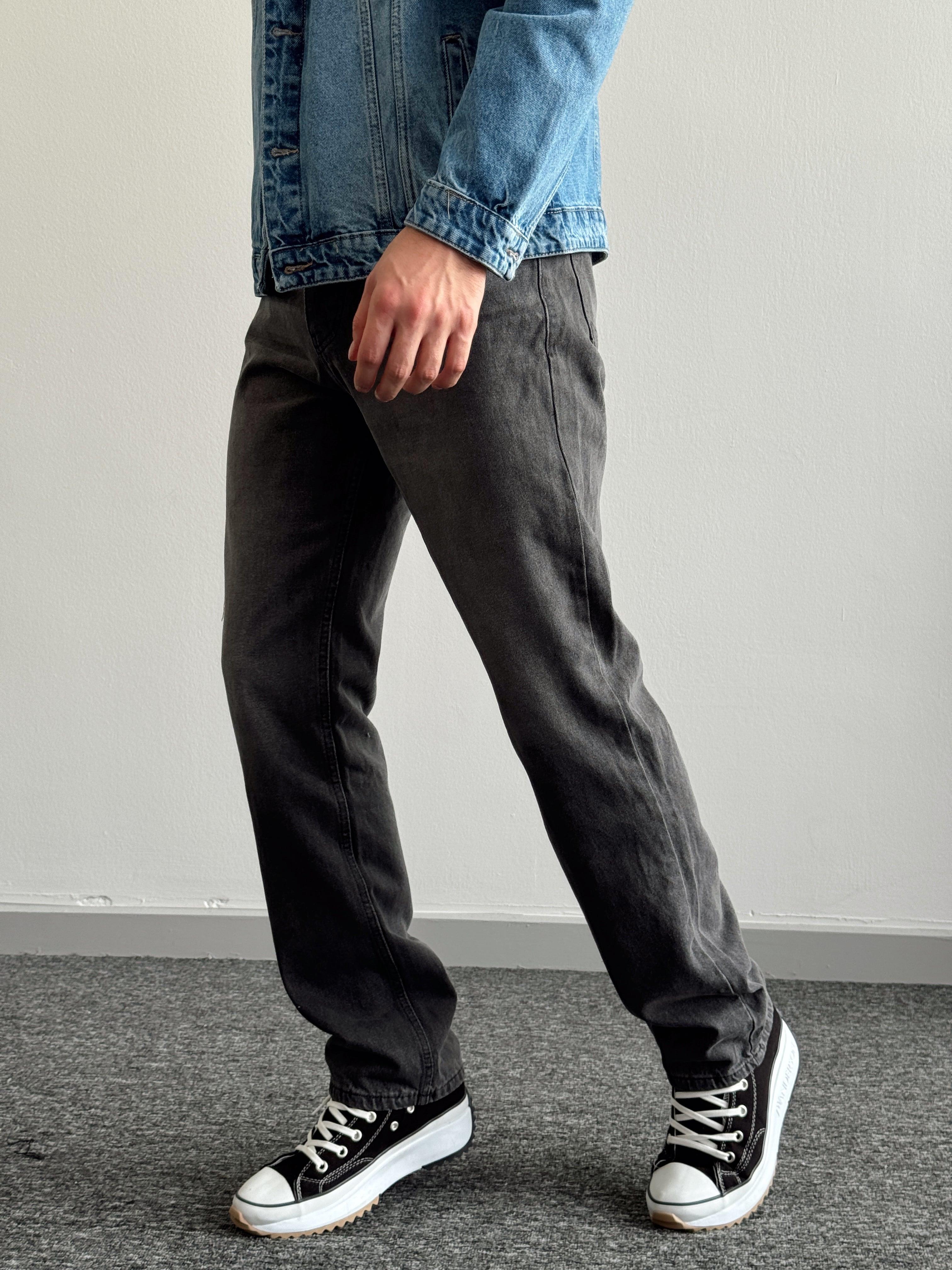 Erkek Baggy Rahat Kalıp Kot Pantolon Jean-Küf(E1005) TD:204-1