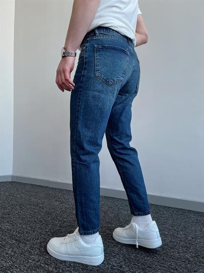 Erkek Boyfrend Rahat Regular Jeans-Koyu Mavi(E1002) TD:496
