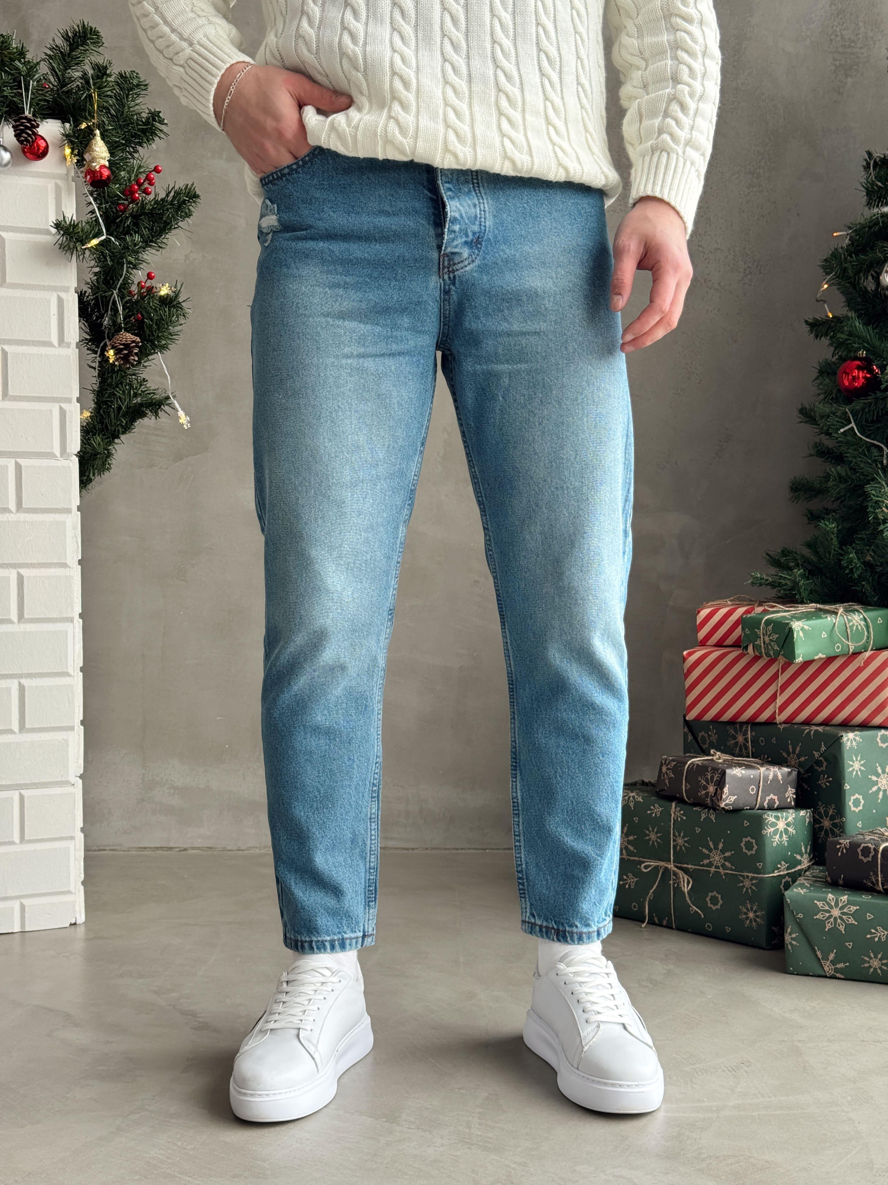 Erkek Boyfrend Rahat Regular Jeans-Retro(E1002) TD: