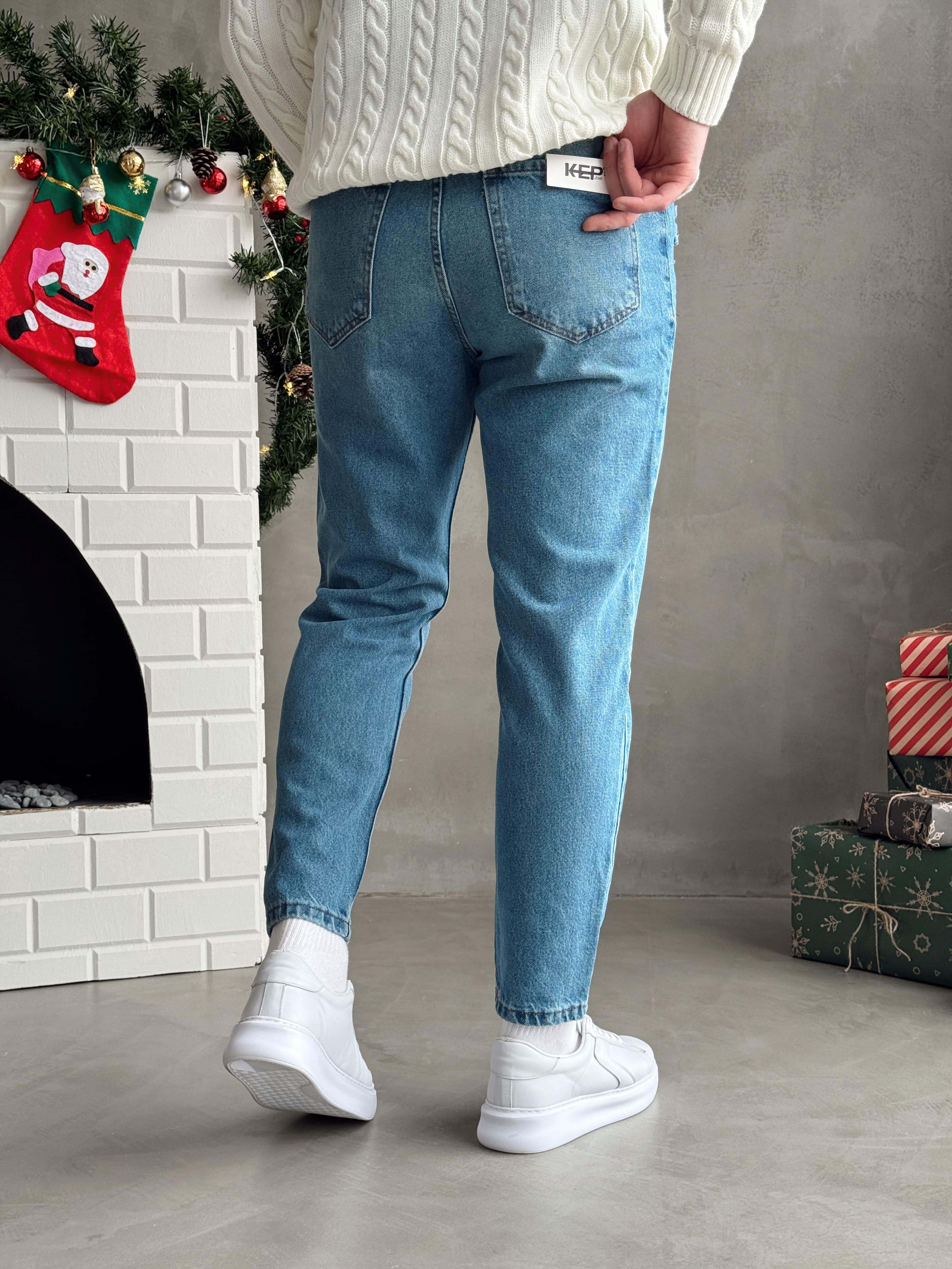 Erkek Boyfrend Rahat Regular Jeans-Retro(E1002) TD: