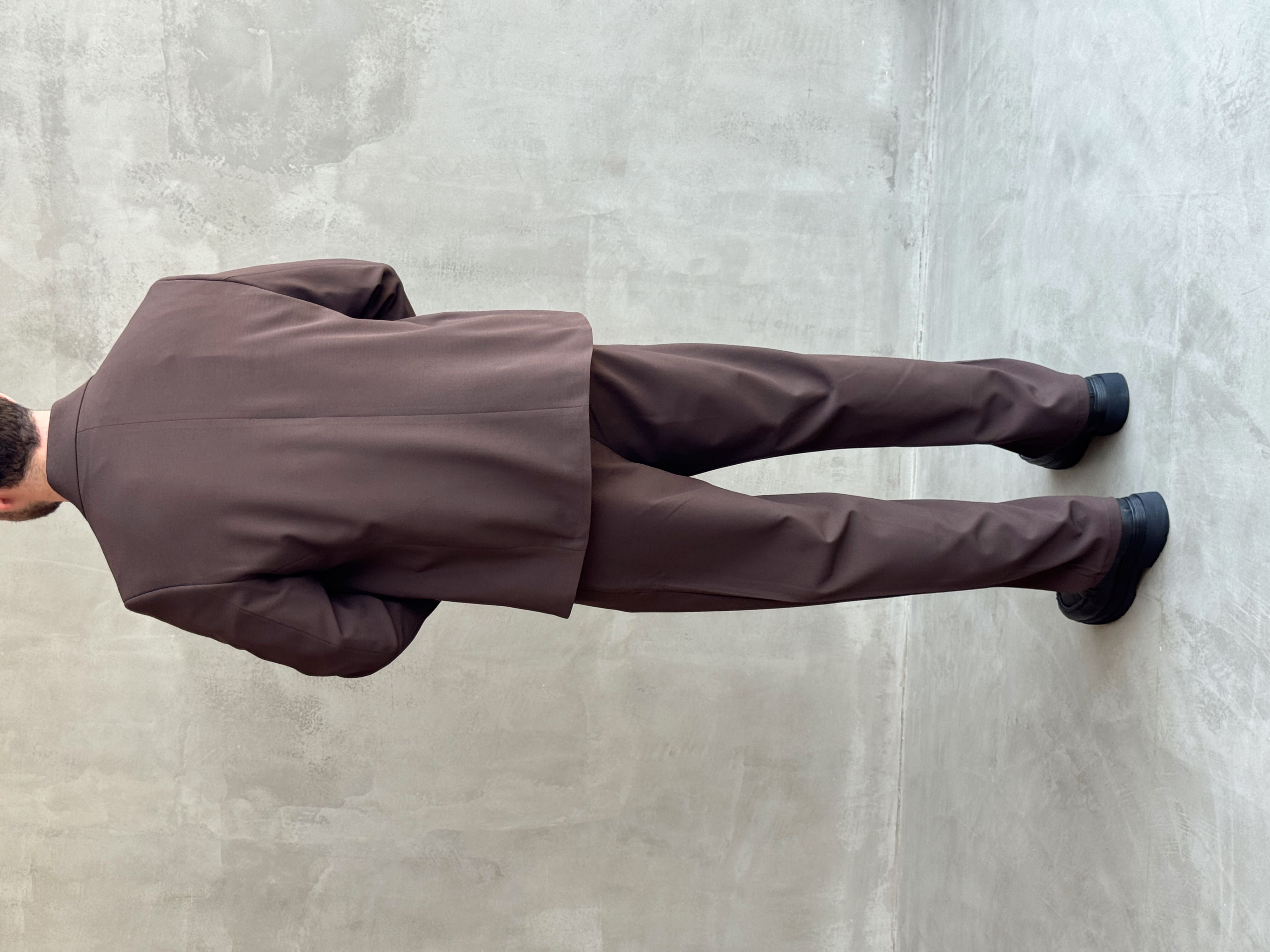 Erkek Business Collection Oversize Kalıp Kruvaze Model Takım Elbise-Kahverengi(E1776)