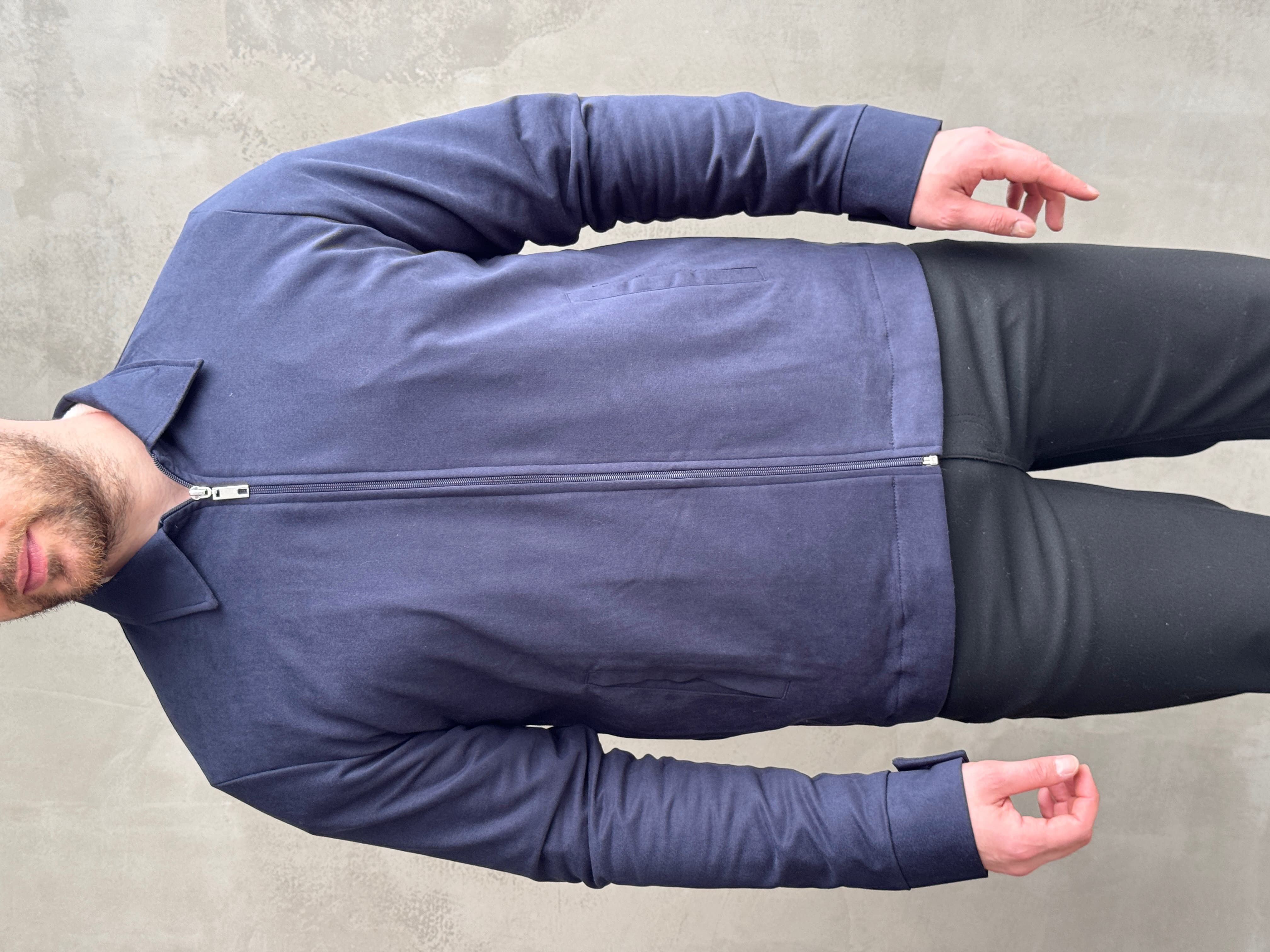 Erkek Favori Model Regular Kalıp Süet Kumaş Basic Ceket-Lacivert(E1893)