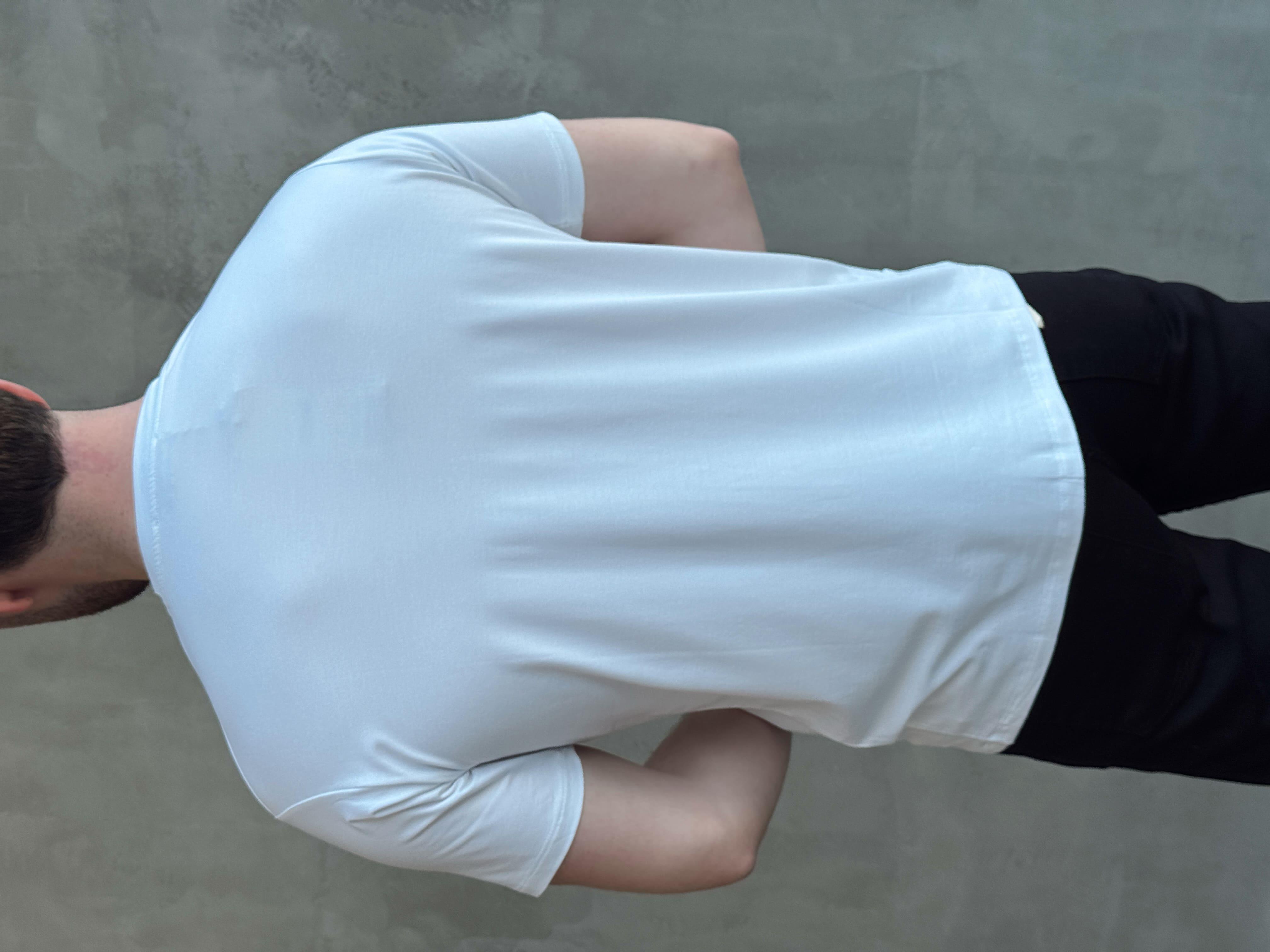 Erkek Ketench Özel Üretim Regular Kalıp Bisiklet Yaka Basic T-Shirt-Beyaz(E1685)