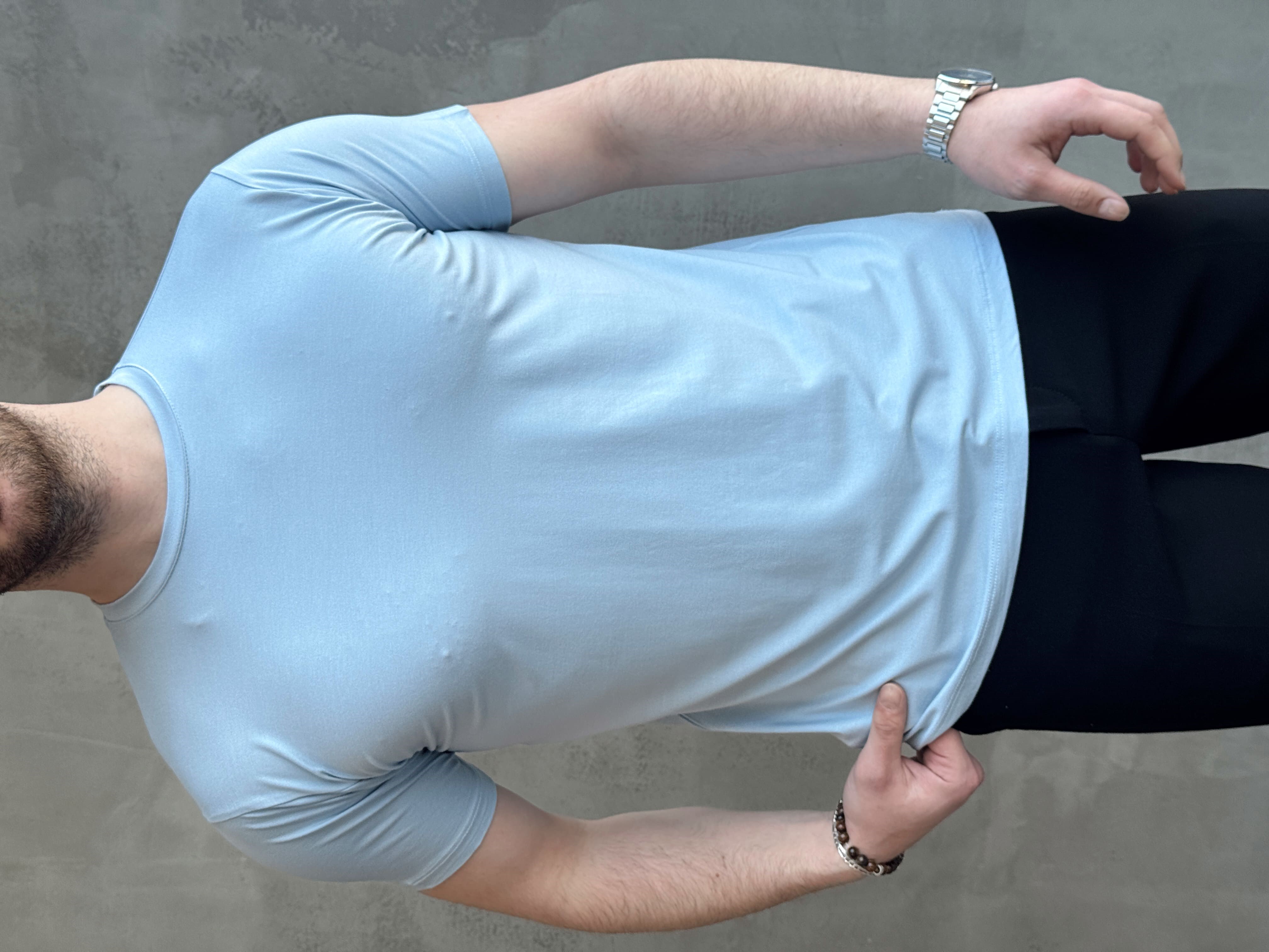 Erkek Ketench Özel Üretim Regular Kalıp Bisiklet Yaka Basic T-Shirt-Bebe Mavi(E1685)Ketench