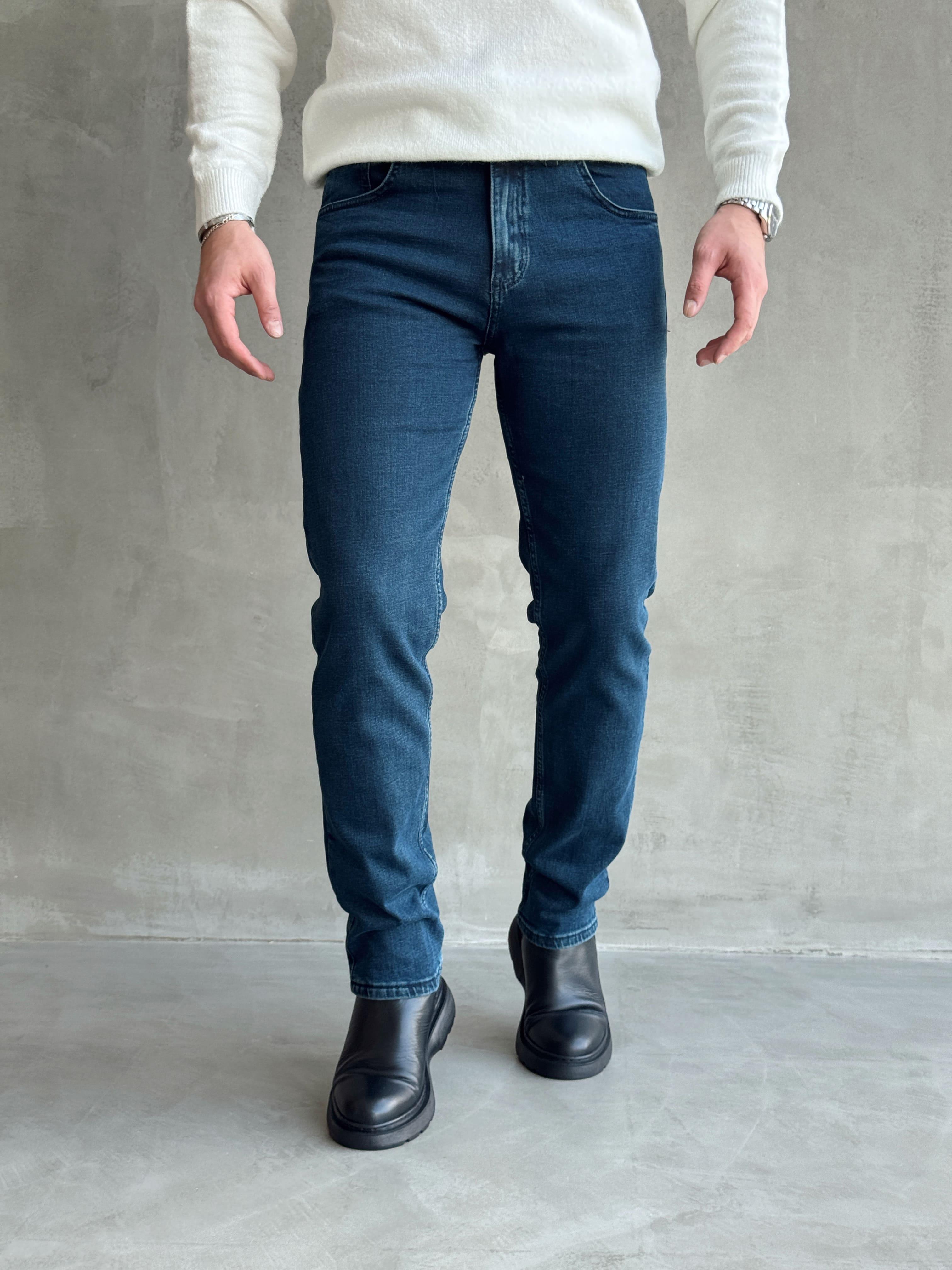 Erkek Premium Kalite Regular Kalıp Kot Pantolon Jeans-Denim Blue(E1247) TD:721