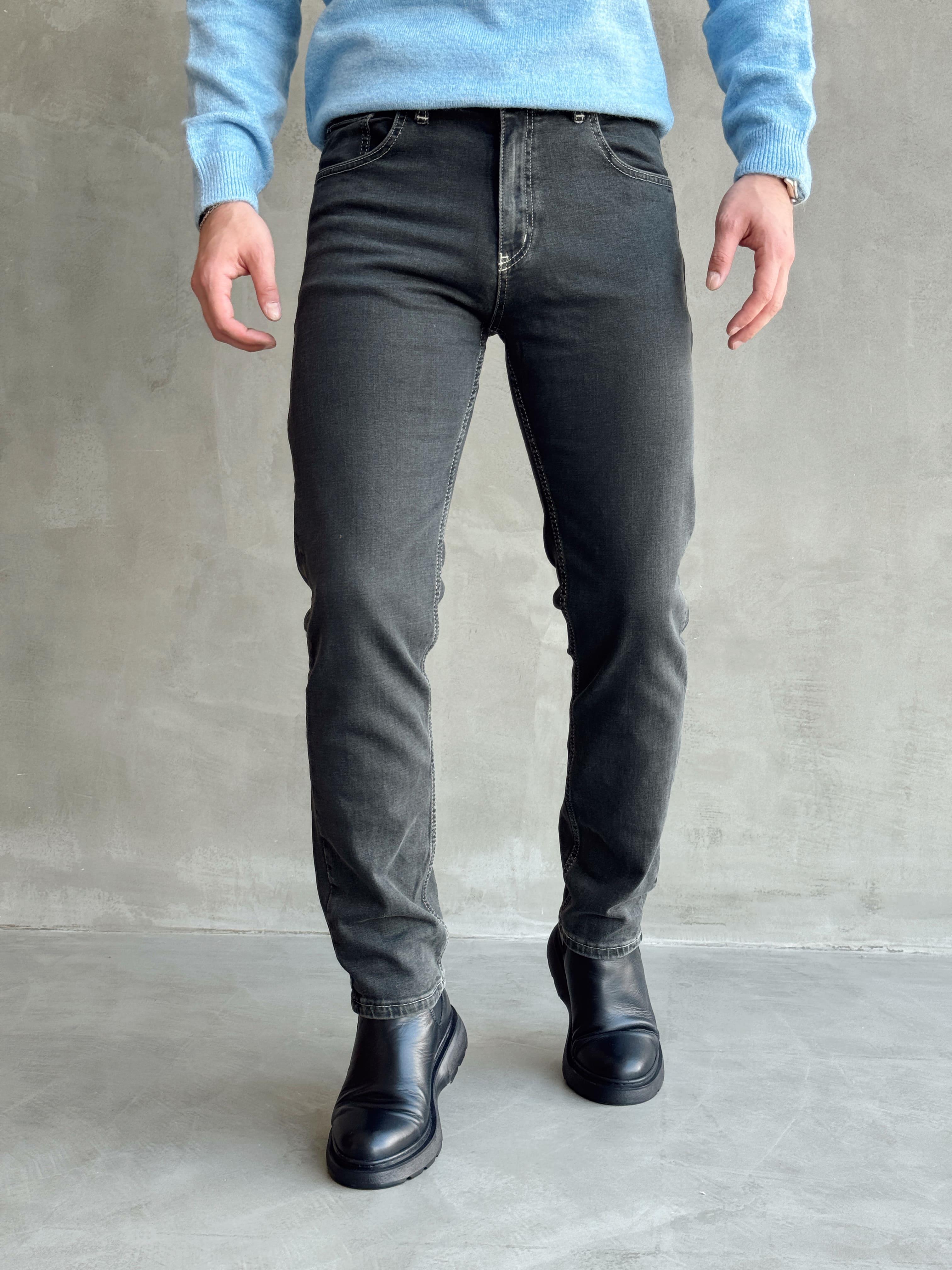 Erkek Premium Kalite Regular Kalıp Kot Pantolon Jeans-Washed Black(E1247) TD:720