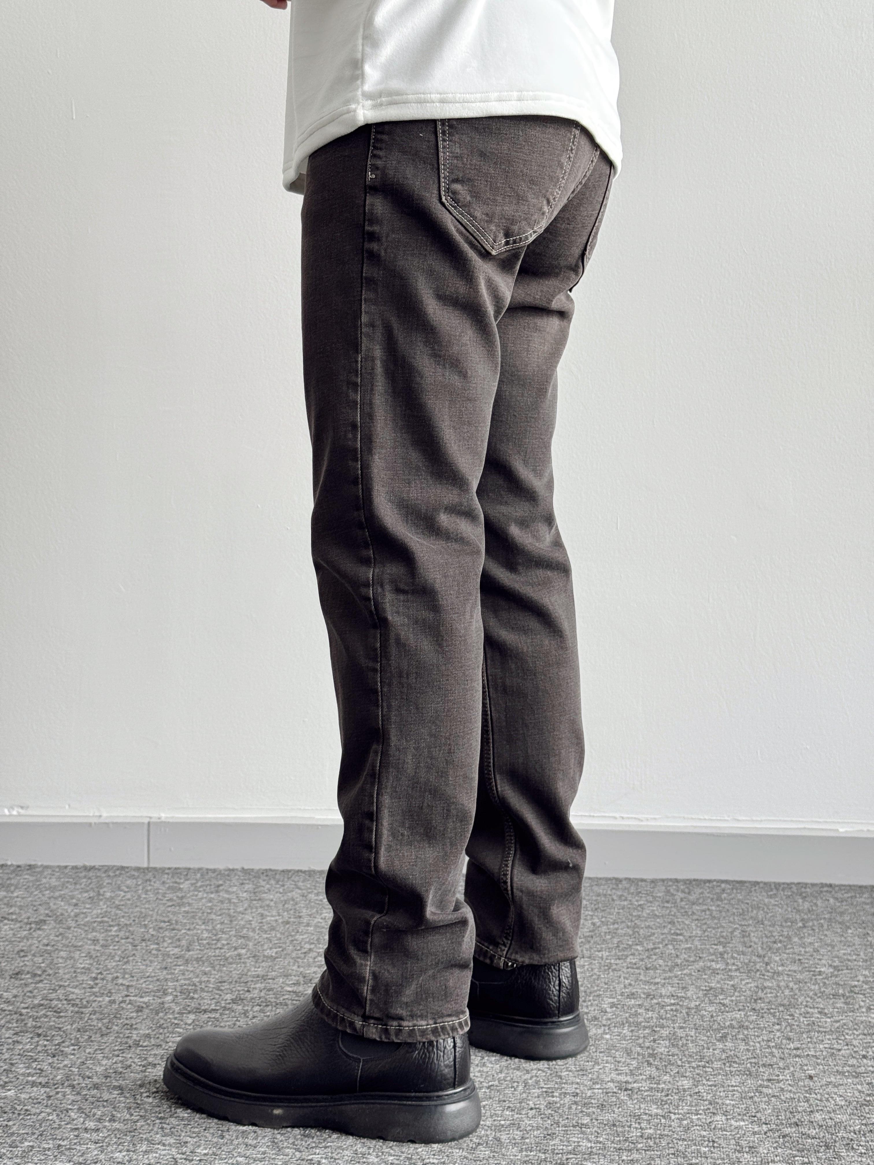 Erkek Premium Kalite Regular Kalıp Kot Pantolon Jeans-Charcoal Grey(E1247) TD:424