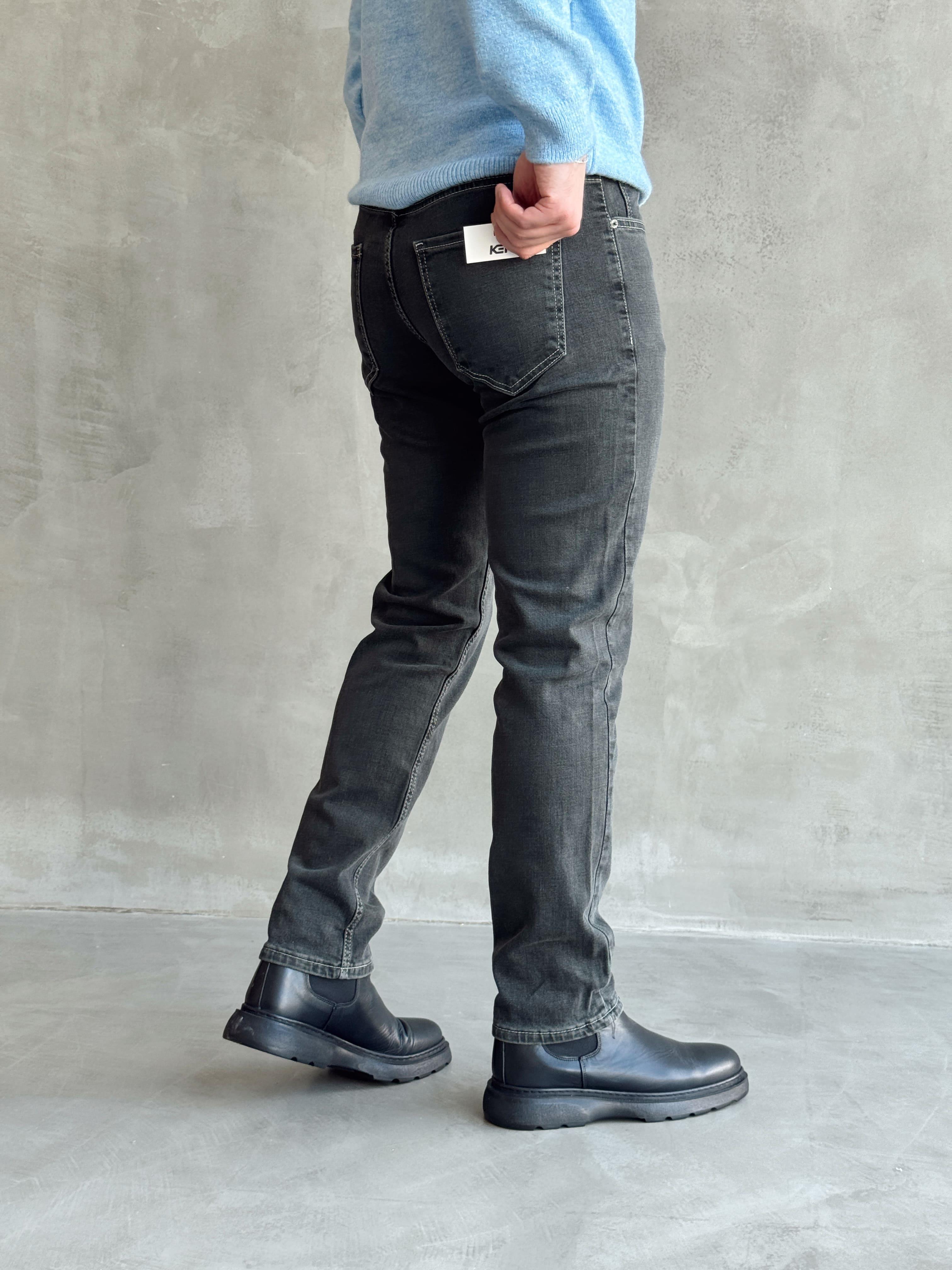 Erkek Premium Kalite Regular Kalıp Kot Pantolon Jeans-Washed Black(E1247) TD:720