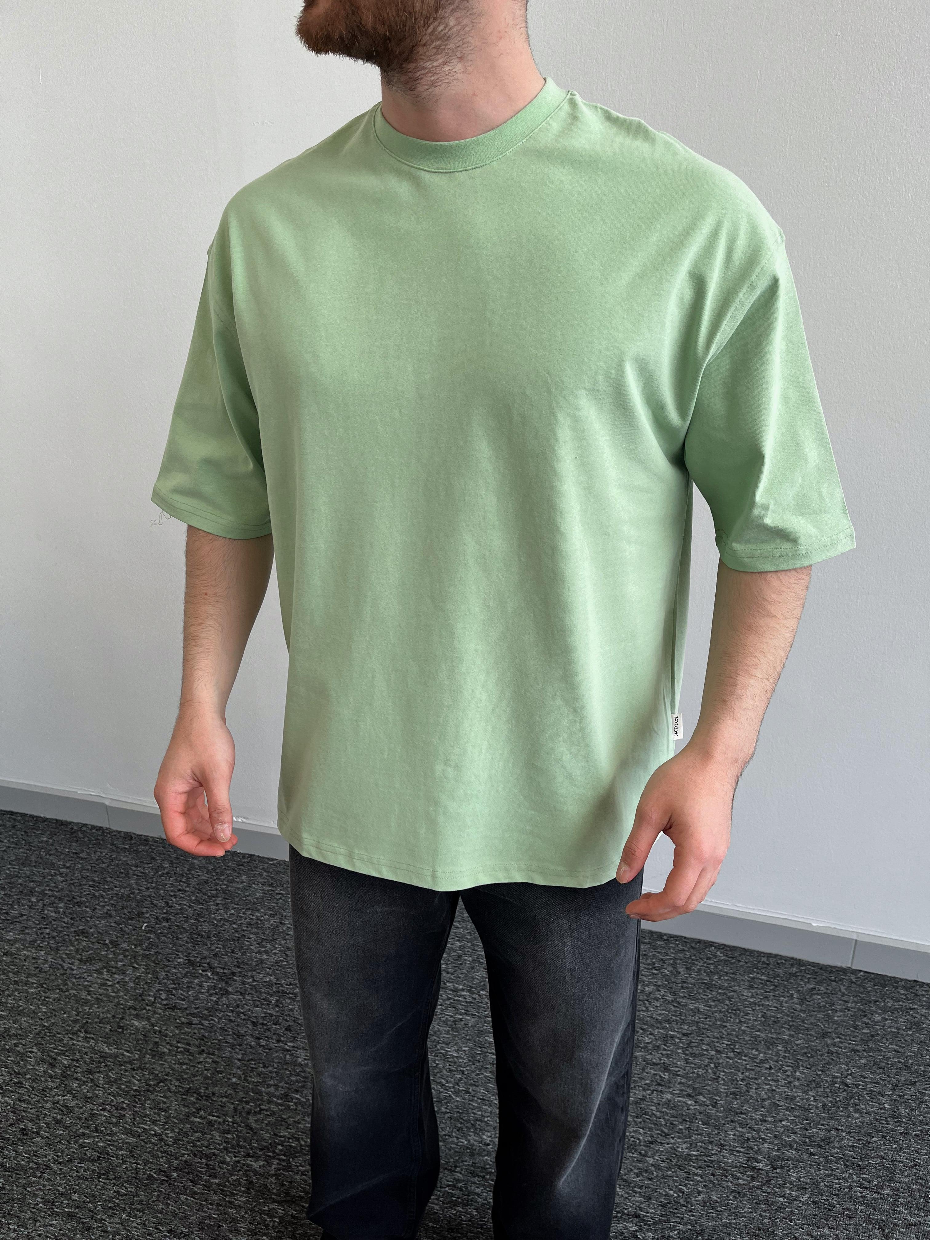 Erkek Premium Yüksek Kalite Düz Oversize T-Shirt-Mint(E1047)Ketench