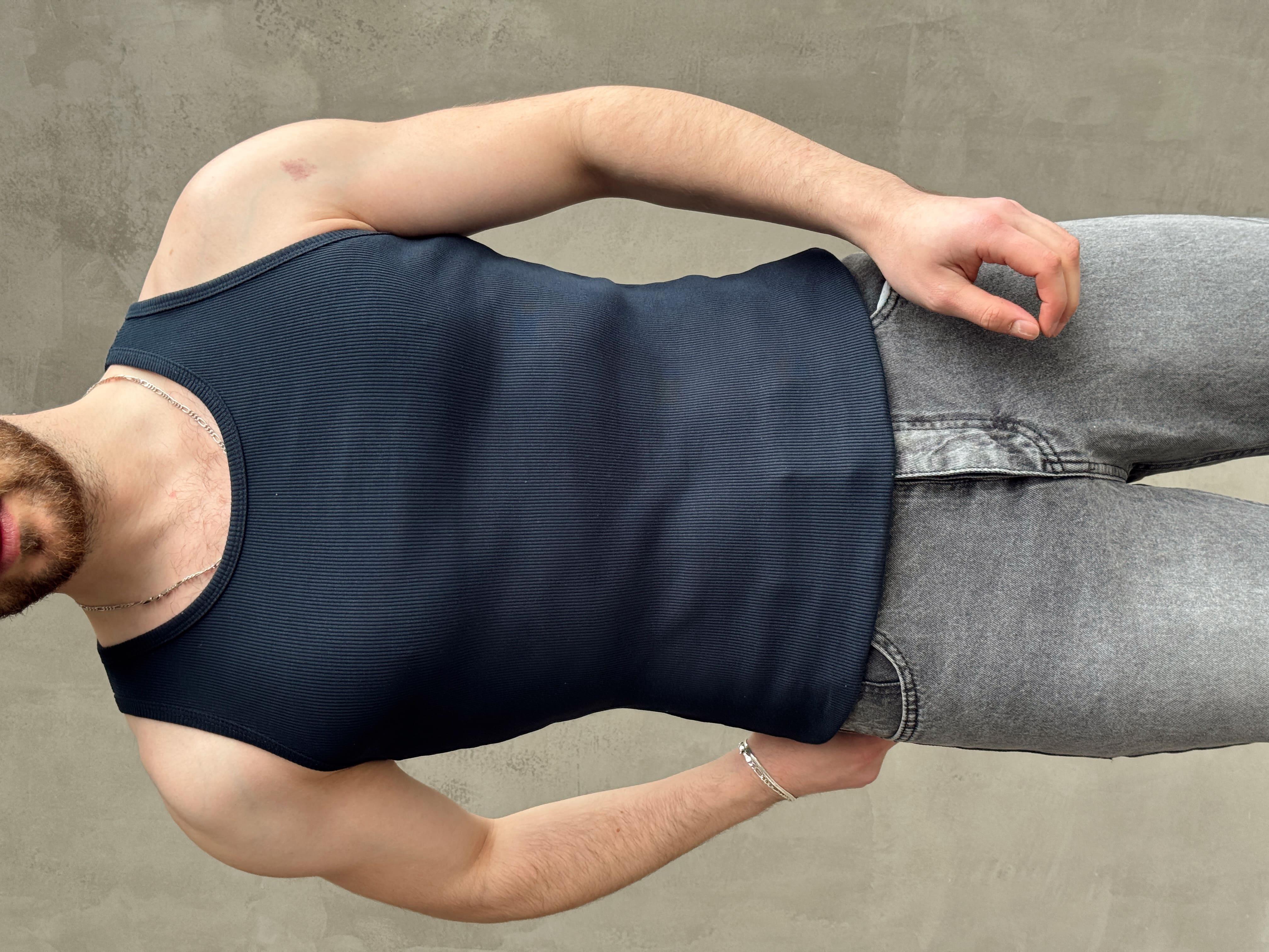 Erkek Premium Yüksek Kalite Slim Fit Fitilli Atlet-Lacivert(E1670)Ketench