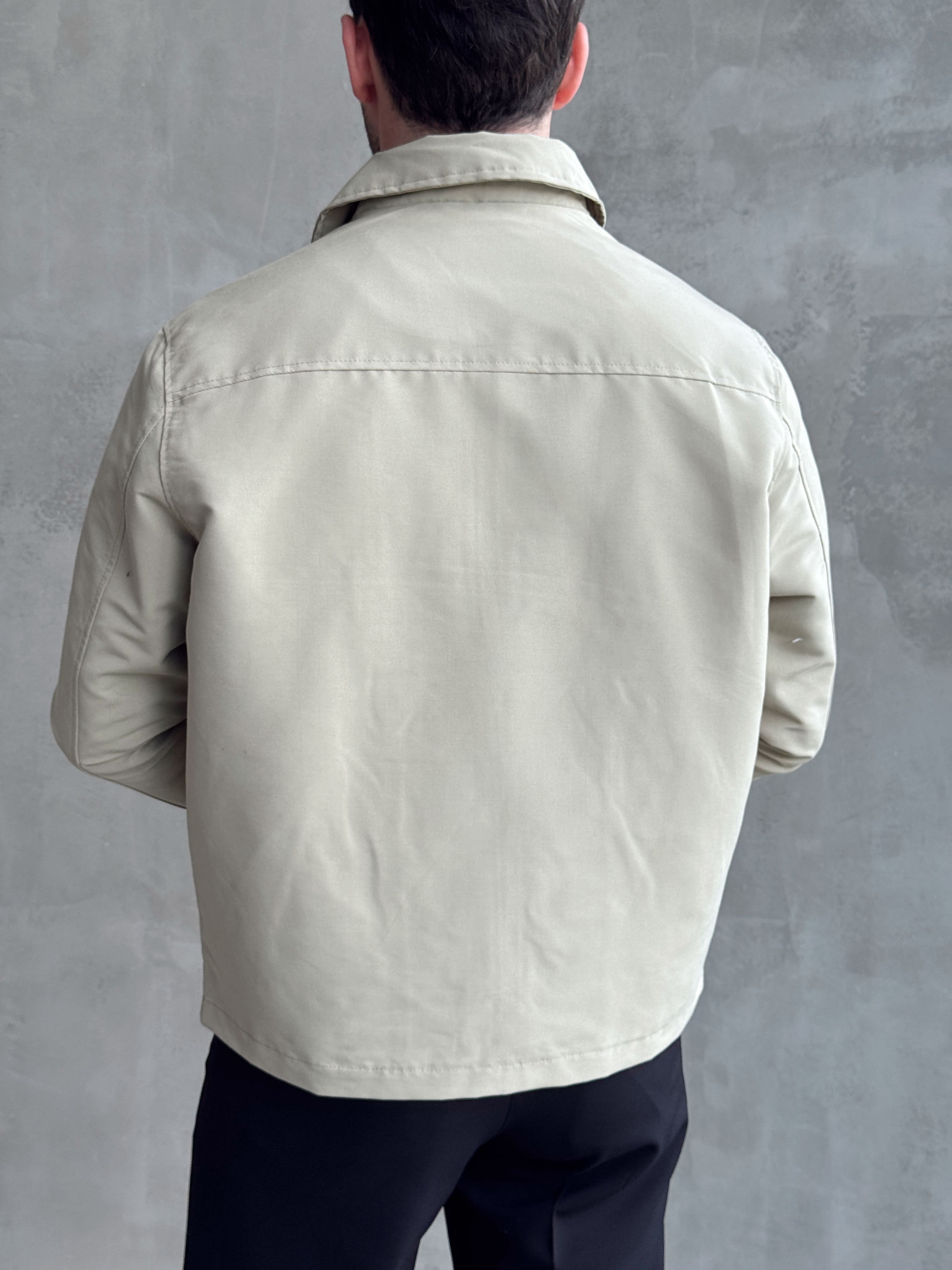 Erkek Yeni Sezon Oversize Kalıp İçi Astarlı Gabardin Kumaş Ceket-Haki(E1795)