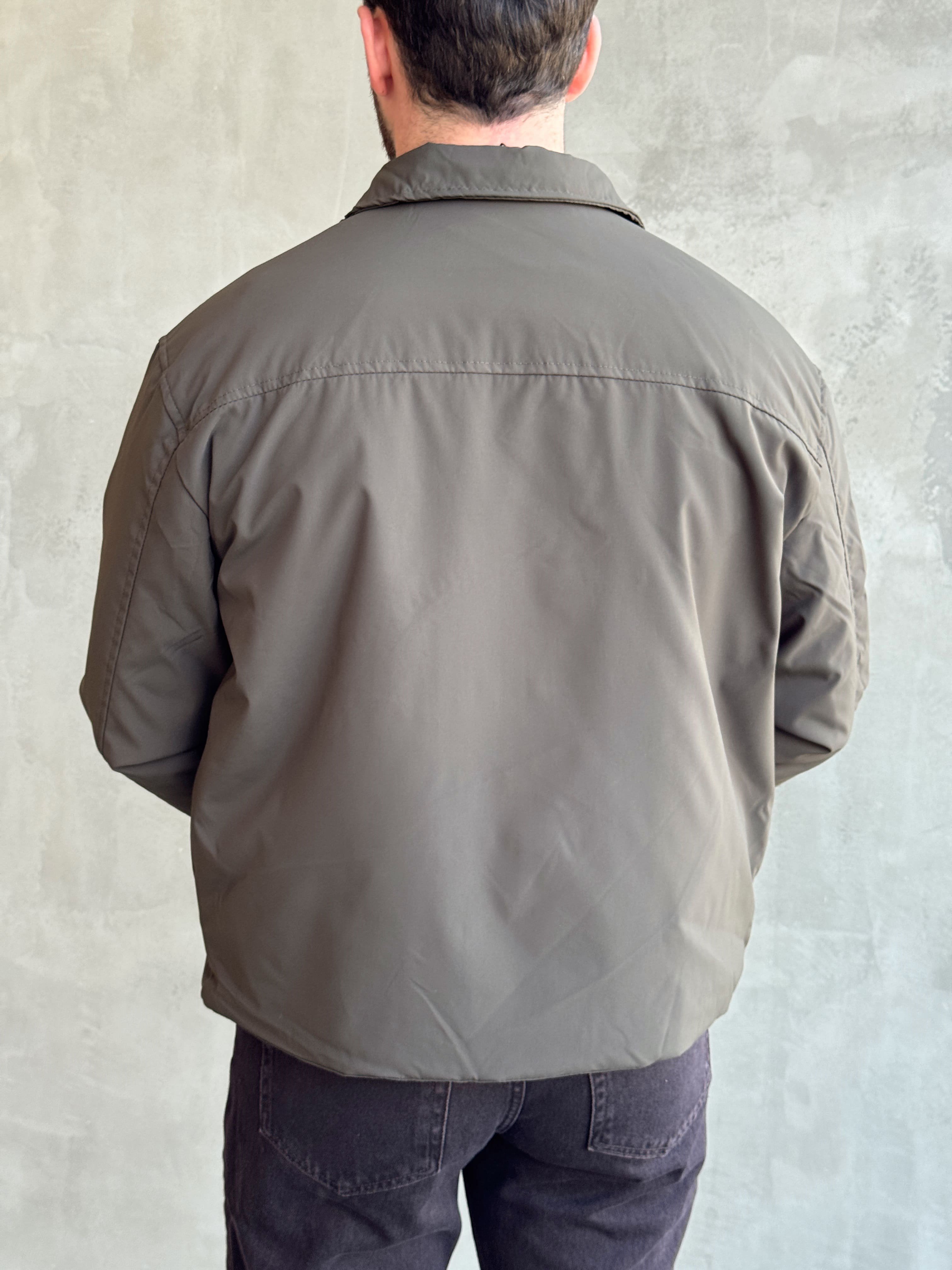 Erkek Yeni Sezon Regular Fit İçi Astarlı Elyaf Dolgulu Dokuma Kumaş Ceket-Haki(E1798)