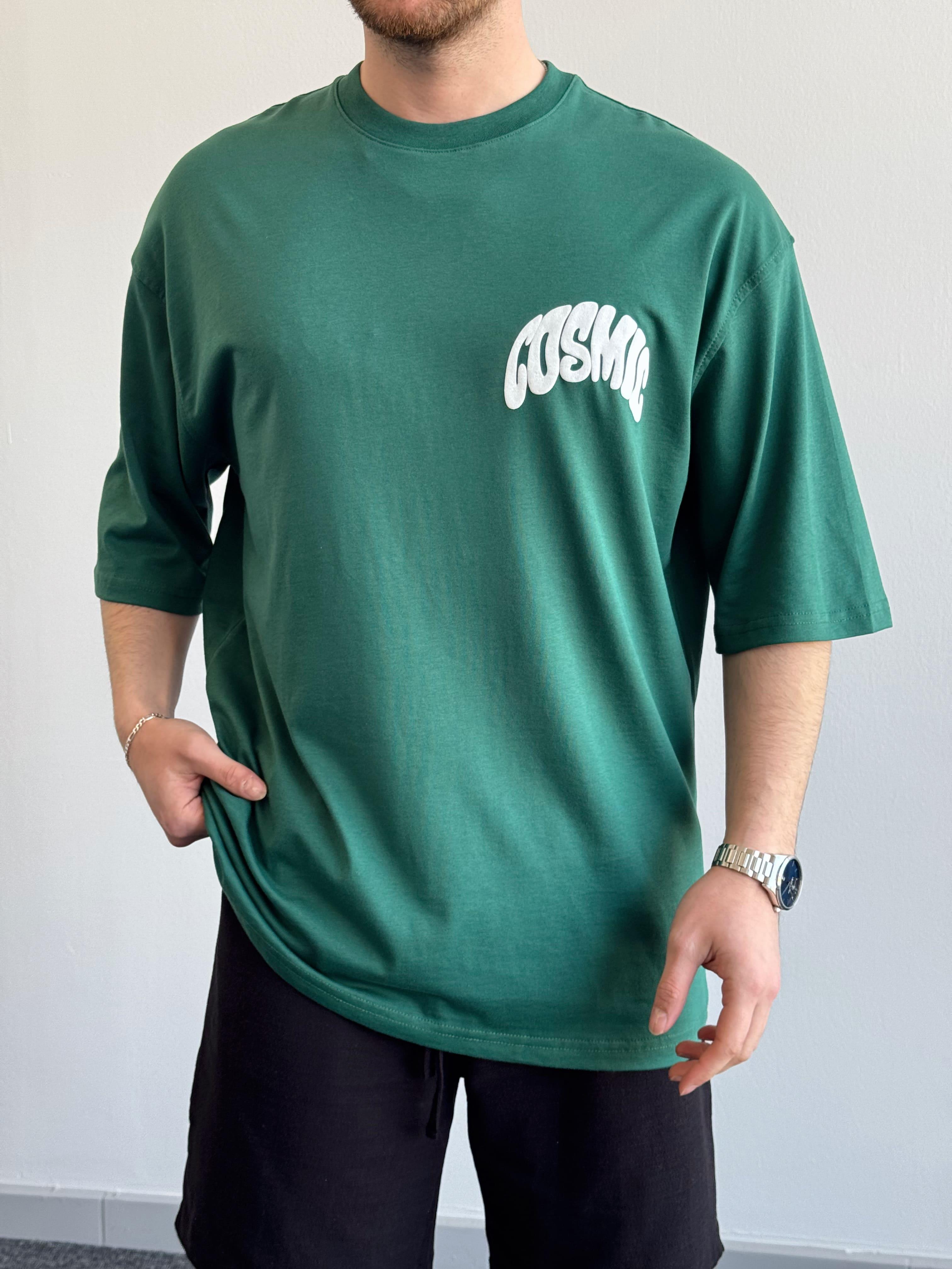 Erkek Yüksek Kalite Oversize Kalıp Cosmic Baskı Detay T-Shirt-Nefti(E1371)