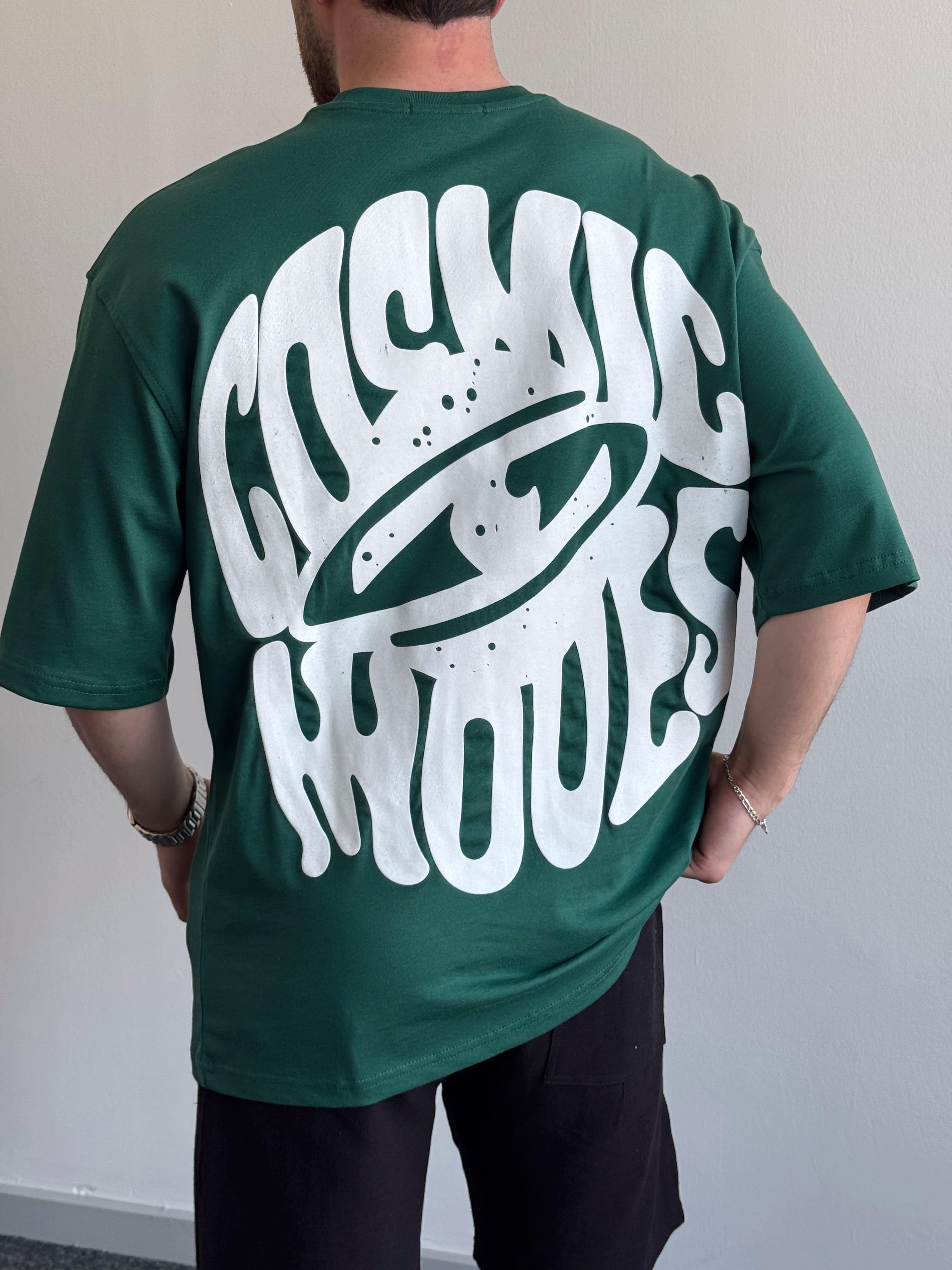Erkek Yüksek Kalite Oversize Kalıp Cosmic Baskı Detay T-Shirt-Nefti(E1371)Ketench