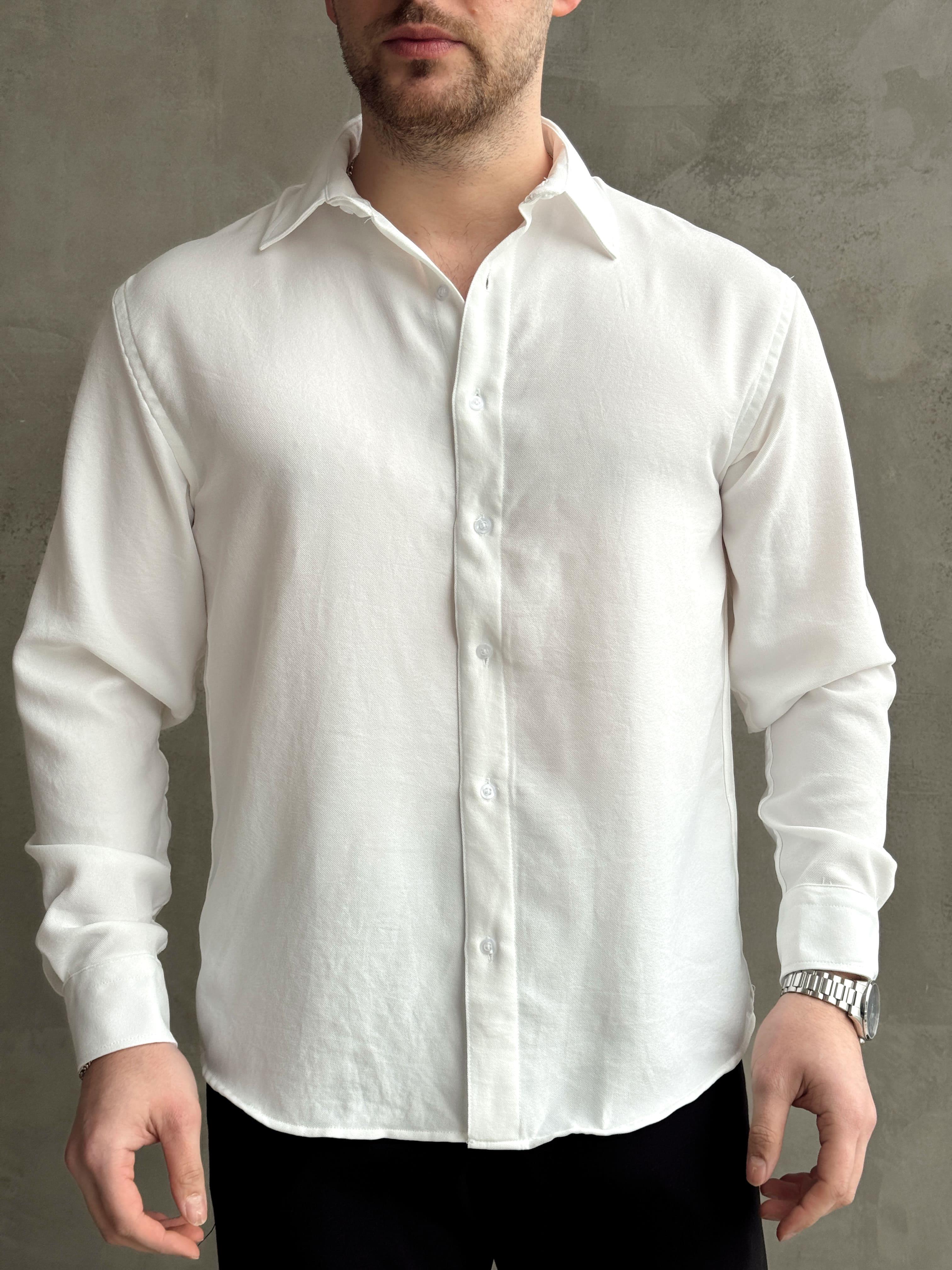 Erkek Yüksek Kalite Oversize Kalıp Ütü İstemeyen Oversize Kalıp Gömlek-Beyaz(E1604)