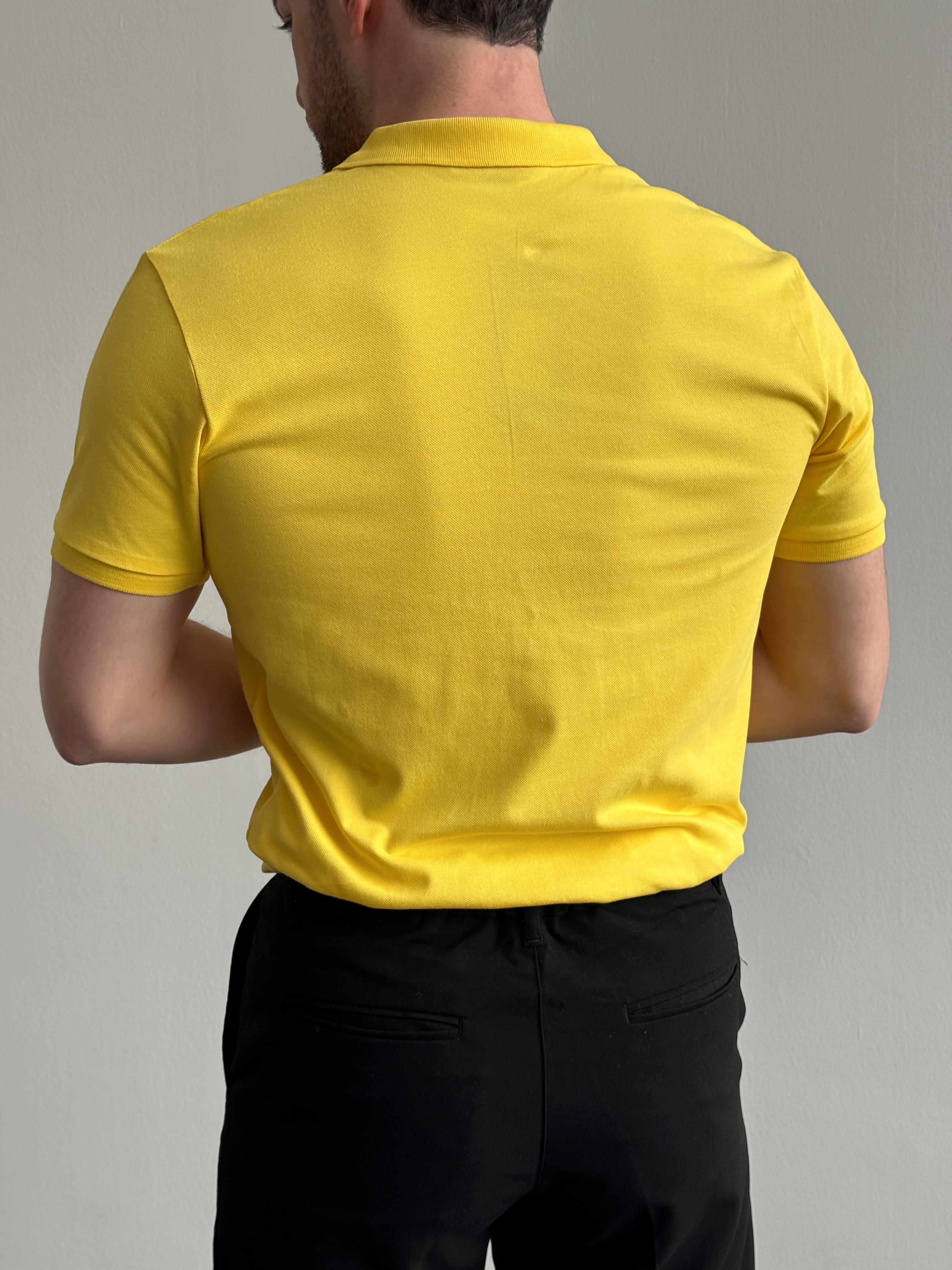 Erkek Yüksek Kalite Regular Kalıp Polo Yaka T-Shirt-Sarı(E1282)