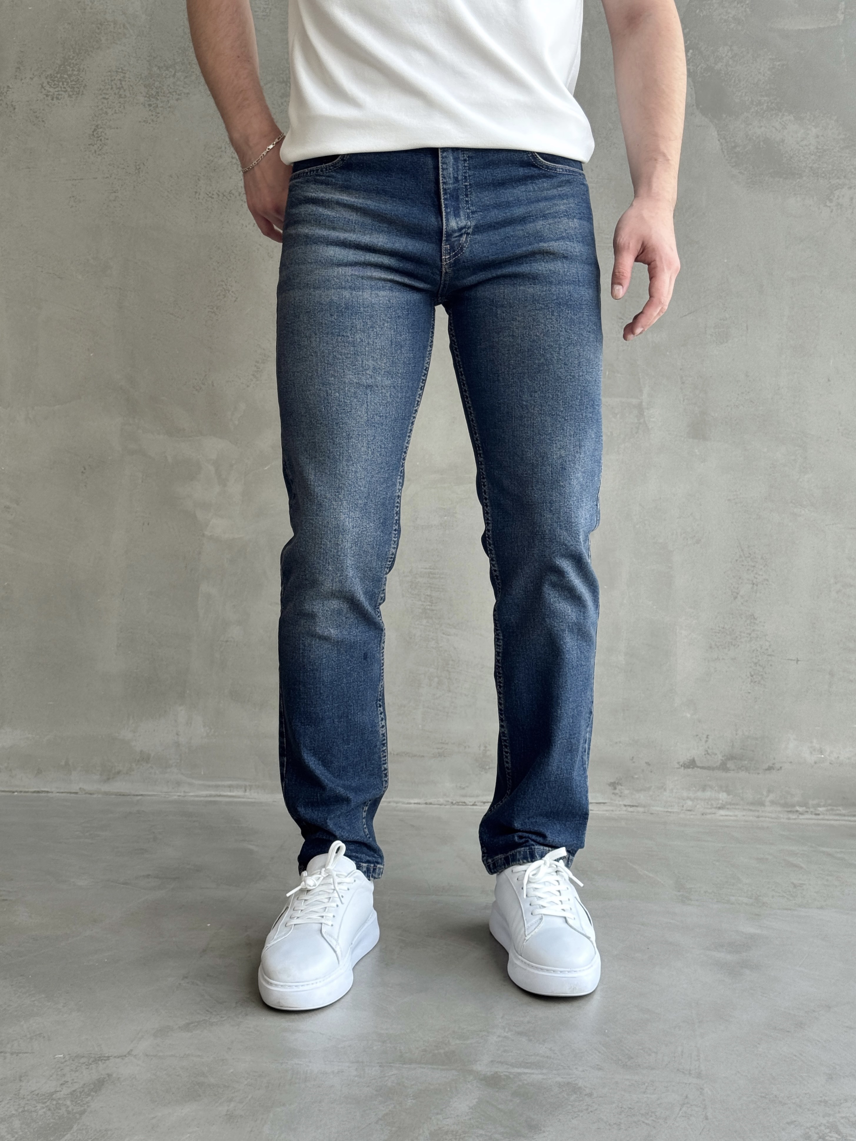 Erkek Yüksek Kalite Yıkamalı Taşlı Regular Kalıp Kot Pantolon Jeans-Rewind(E1596) TD:675