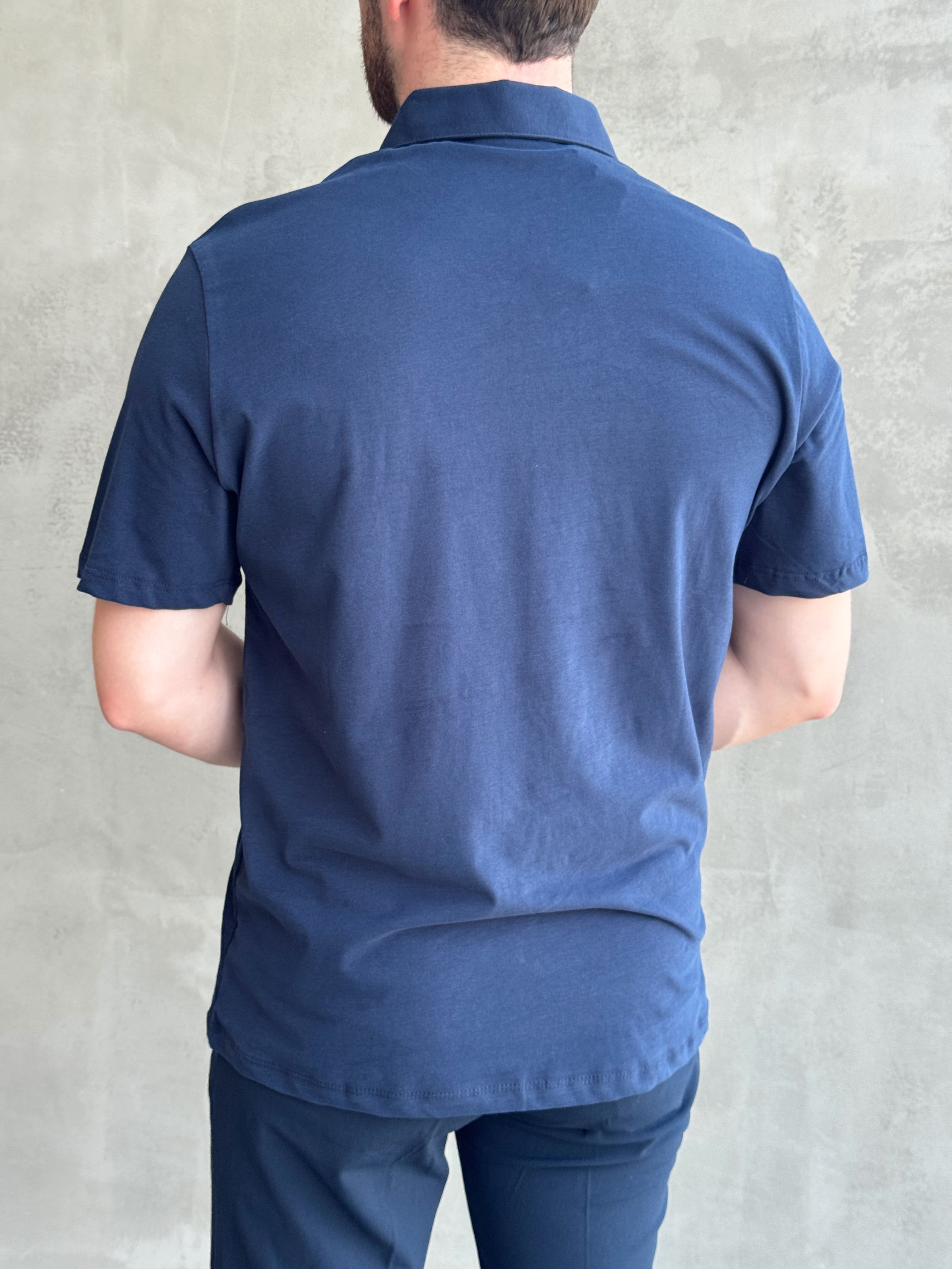 Erkek Zamansız Model Regular Kalıp Fermuar Detaylı T-Shirt-Lacivert(E1784)