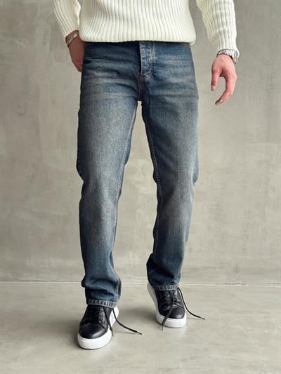 Erkek Baggy Rahat Kalıp Kot Pantolon Jeans-Eskitme(E1005) TD:966
