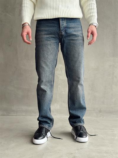 Erkek Baggy Rahat Kalıp Kot Pantolon Jeans-Eskitme(E1005) TD:966