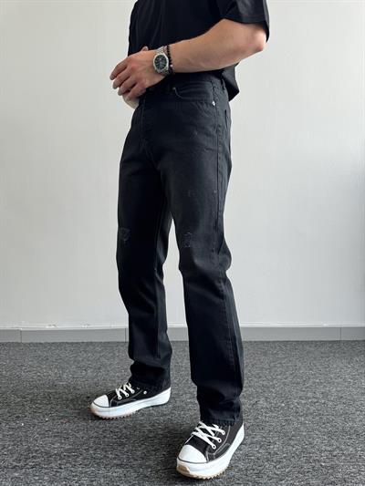 Erkek Baggy Rahat Kalıp Kot Pantolon Jean-Siyah(E1005) TD:179
