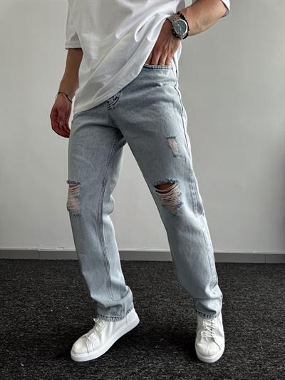 Erkek Baggy Rahat Kalıp Kot Pantolon Jean-Yırtık(E1005) TD:480