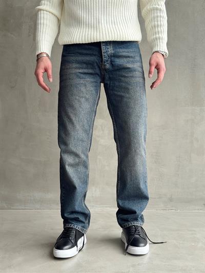 Erkek Baggy Rahat Kalıp Kot Pantolon Jeans-Eskitme(E1005) TD:966
