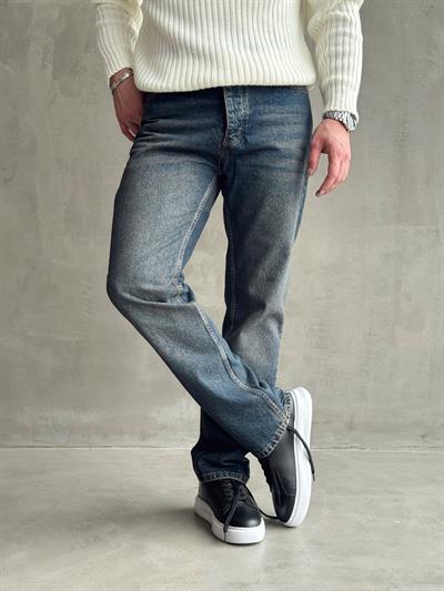Erkek Baggy Rahat Kalıp Kot Pantolon Jeans-Eskitme(E1005) TD:966