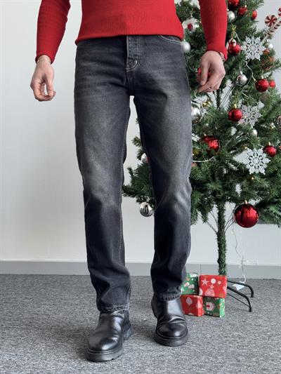 Erkek Baggy Rahat Kalıp Kot Pantolon Jeans-Antrasit(E1005) TD:608