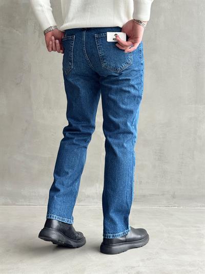 Erkek Baggy Rahat Kalıp Kot Pantolon Jeans-Koyu Mavi(E1005) TD:965