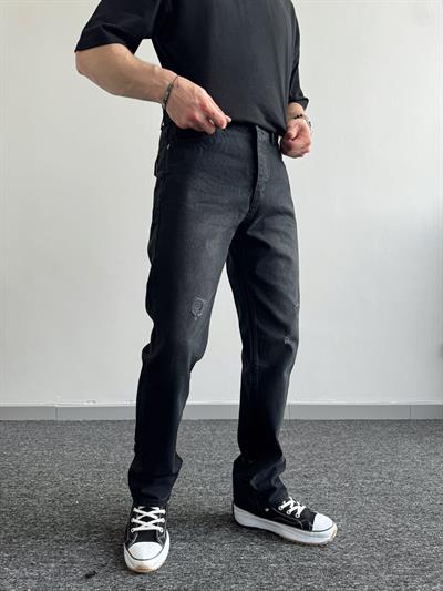 Erkek Baggy Rahat Kalıp Kot Pantolon Jean-Siyah(E1005) TD:179