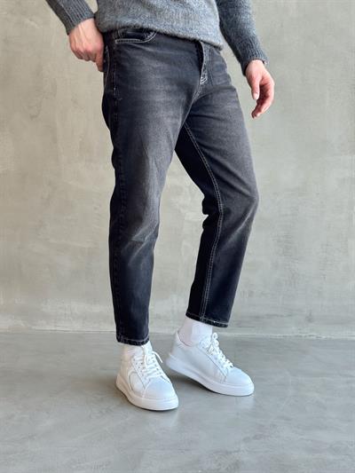 Erkek Boyfrend Rahat Regular Jeans-Beyaz Dikiş(E1002) TD:632-1