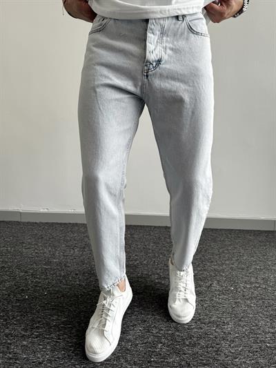 Erkek Boyfrend Rahat Regular Jeans-Buz Mavi(E1002) TD:
