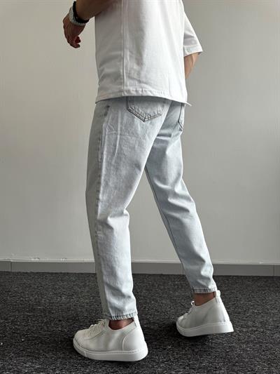 Erkek Boyfrend Rahat Regular Jeans-Buz Mavi(E1002) TD: