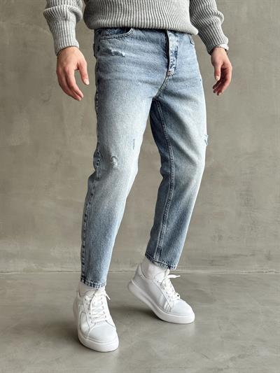 Erkek Boyfrend Rahat Regular Jeans-Denim Blue(E1002) TD:277-1