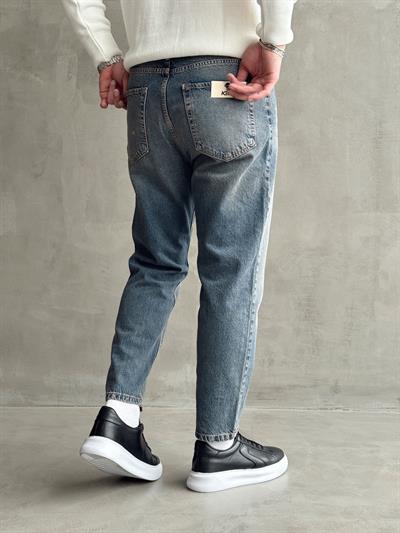 Erkek Boyfrend Rahat Regular Jeans-Eskitme(E1002) TD:1142