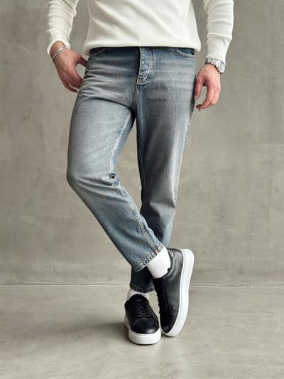Erkek Boyfrend Rahat Regular Jeans-Eskitme(E1002) TD:1142
