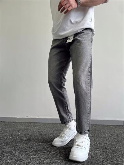 Erkek Boyfrend Rahat Regular Jeans-Füme(E1002) TD:544