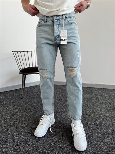 Erkek Boyfrend Rahat Regular Jeans-Kar Yıkama(E1002) TD:592